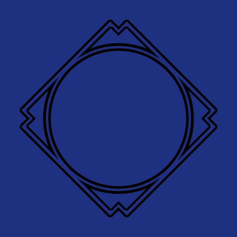 Black circle in the square frame decoration