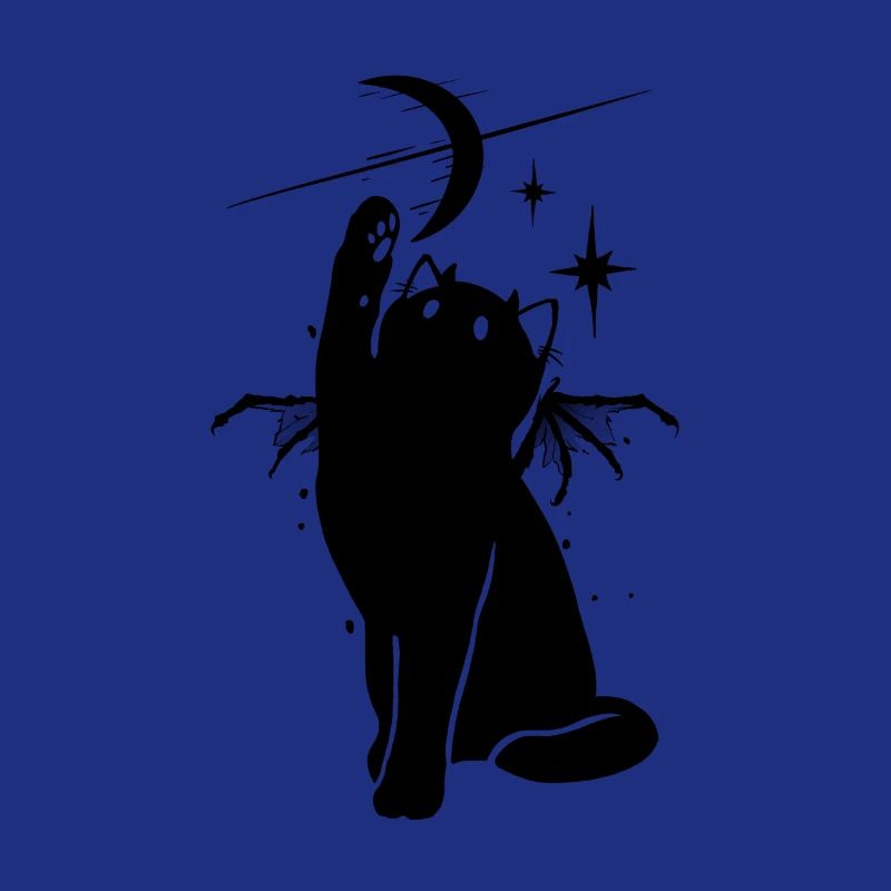Chat noir dans l'espace