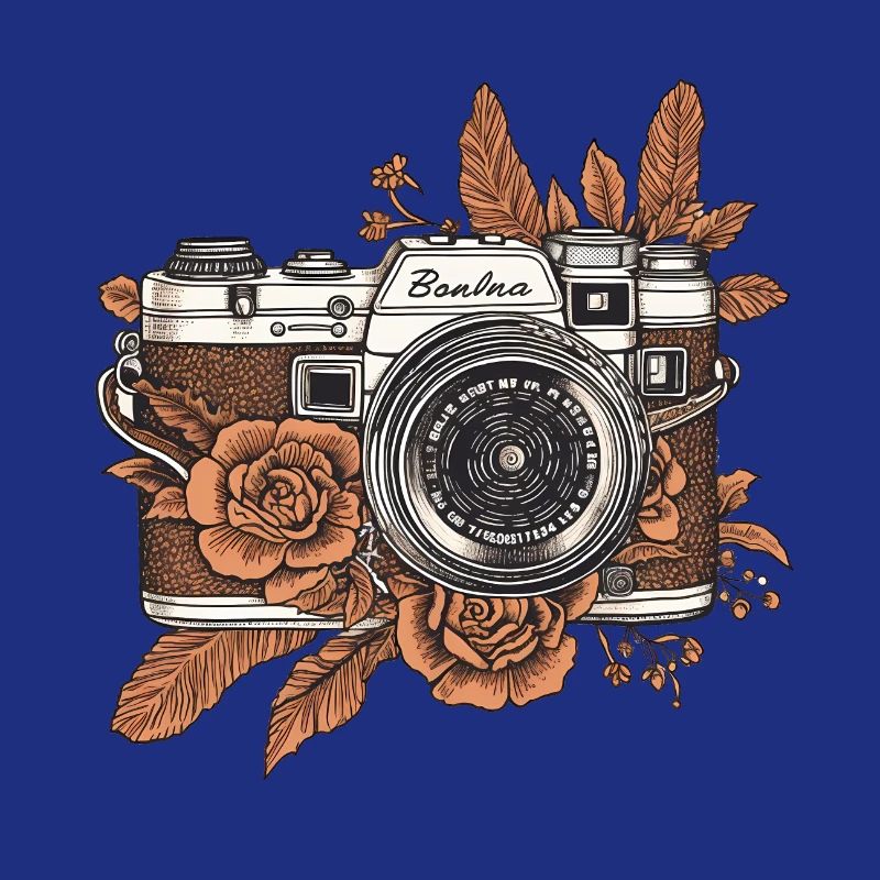 Cool vintage rétro caméra style boho marron