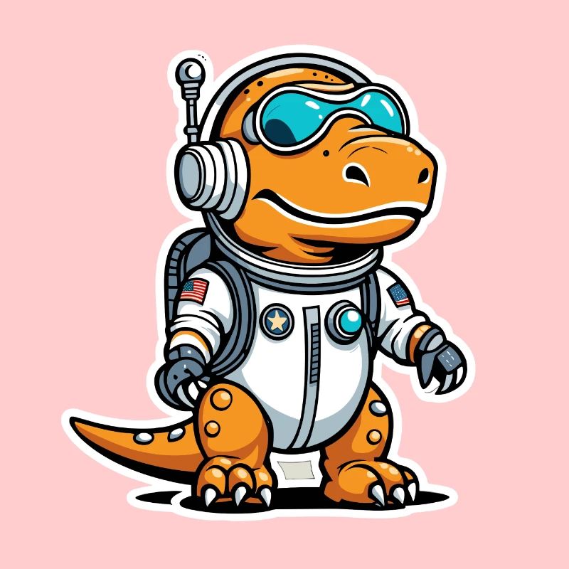 Dinosaurier Astronaut Illustration