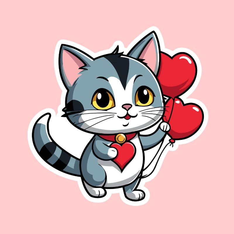 Coeur de chat - Saint-Valentin