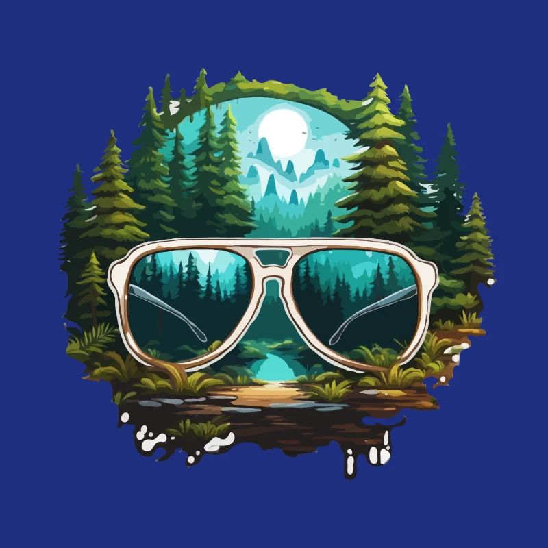 Sunglasses / Reflection / Forest / Reflection