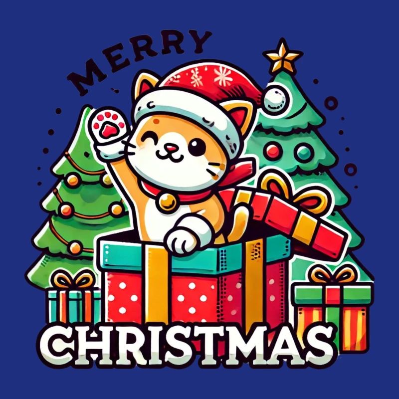 Chat Joyeux Noël High Five 1