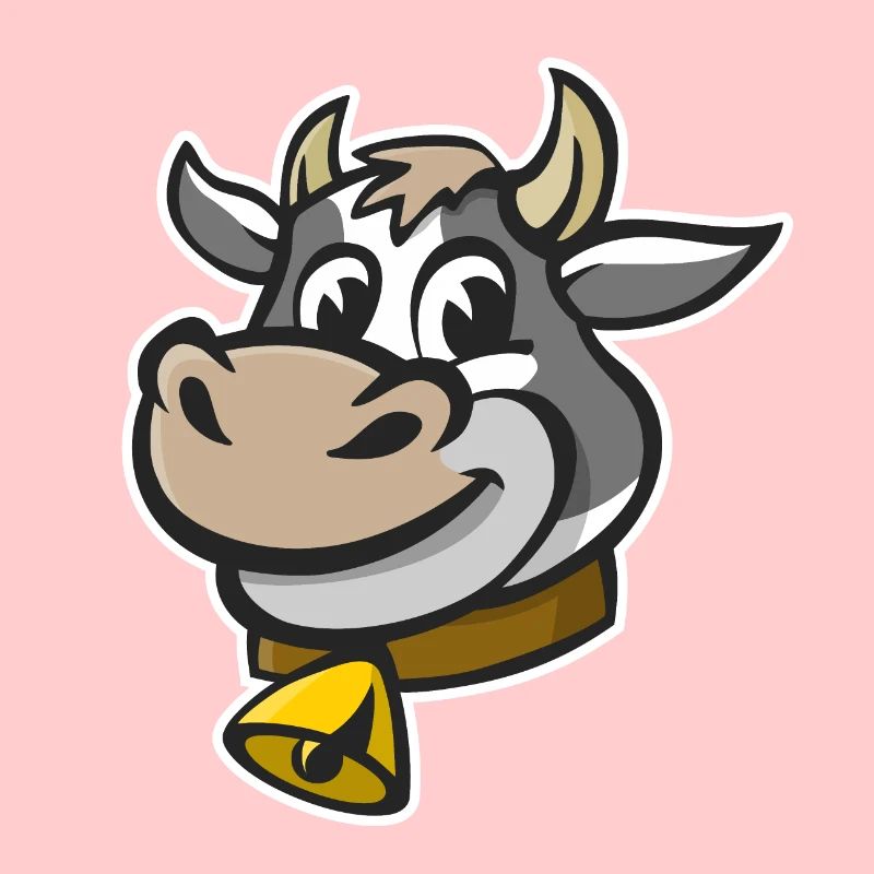 Illustration joyeuse d’une tête de vache.