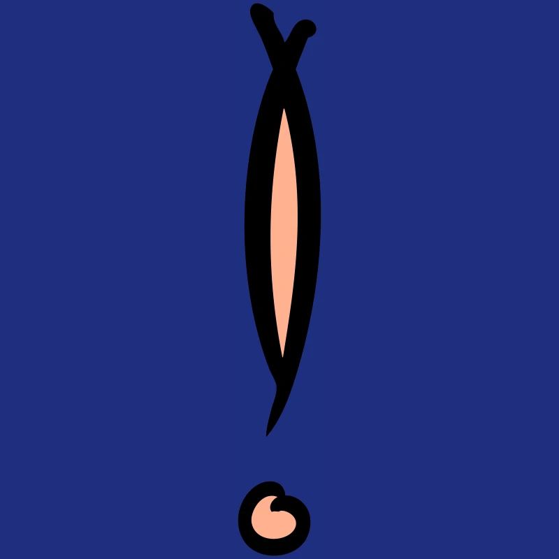 Decorative exclamation mark. Hand drawn.