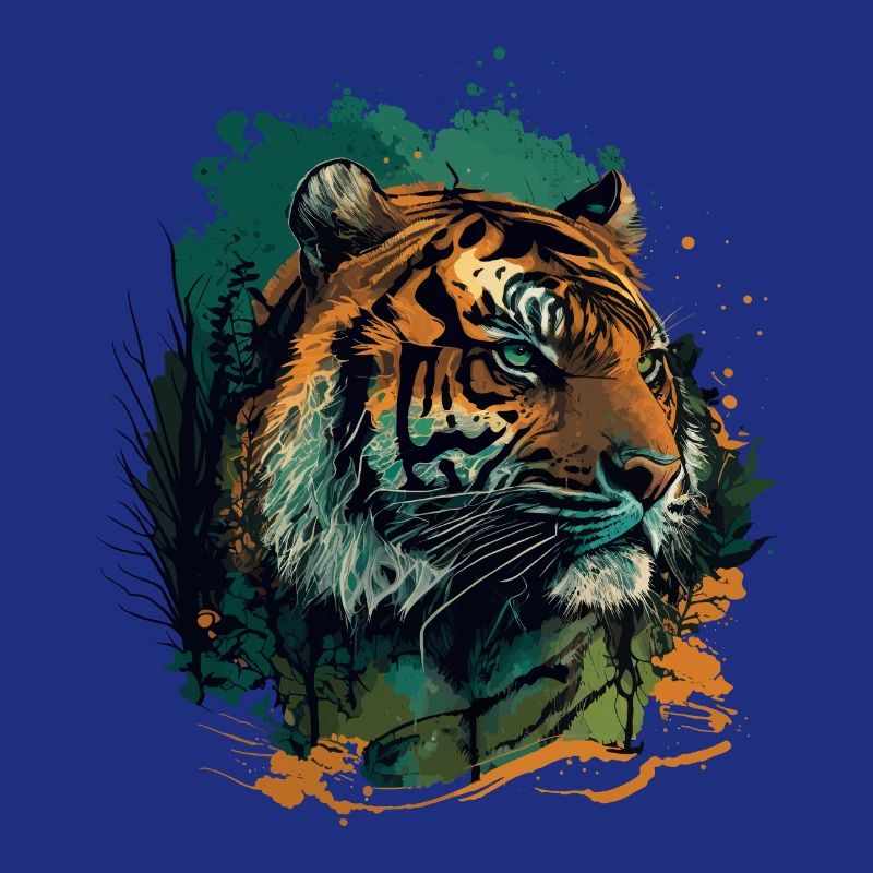 Conception de visage de tigre plat