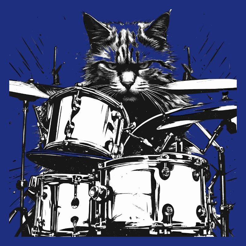 Katze Schlagzeug Drummer Geschenkidee
