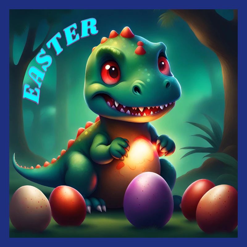 Dinosaur Red Eyes Easter Eggs