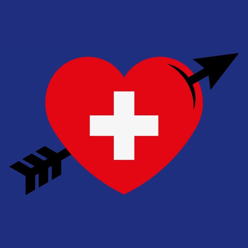 Coeur avec Croix Suisse et Flèche (Suisse / 3C)