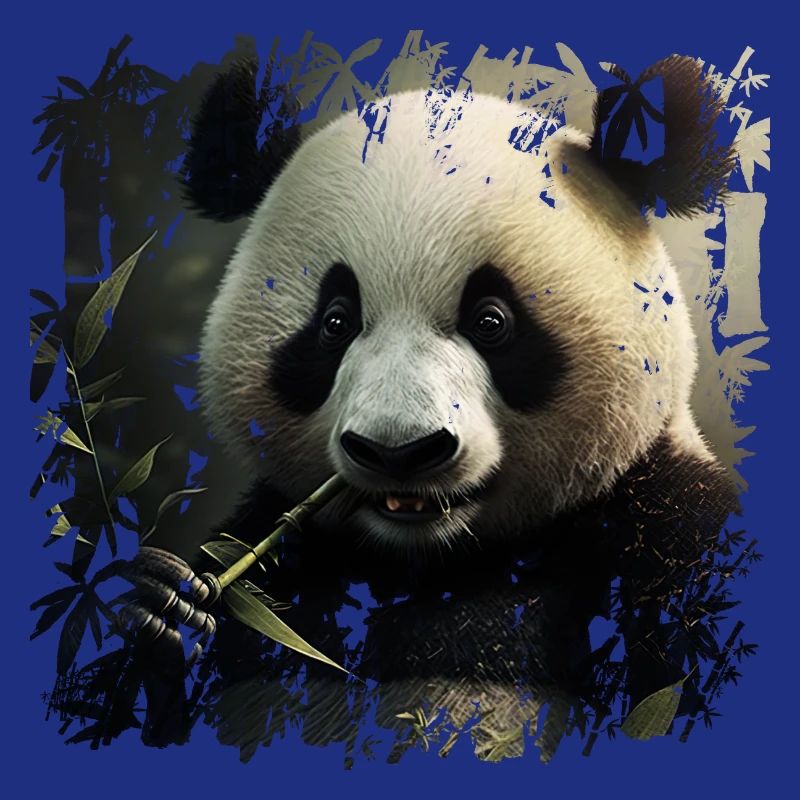 Beau snacking de panda noir et blanc