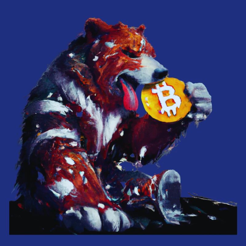 Capitalist bear eats Bitcoin cryptocurrency