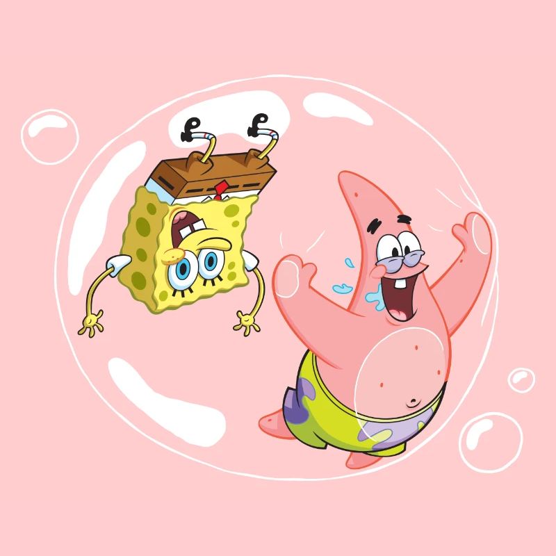 Spongebob Schwammkopf Mit Patrick In Einer Blase