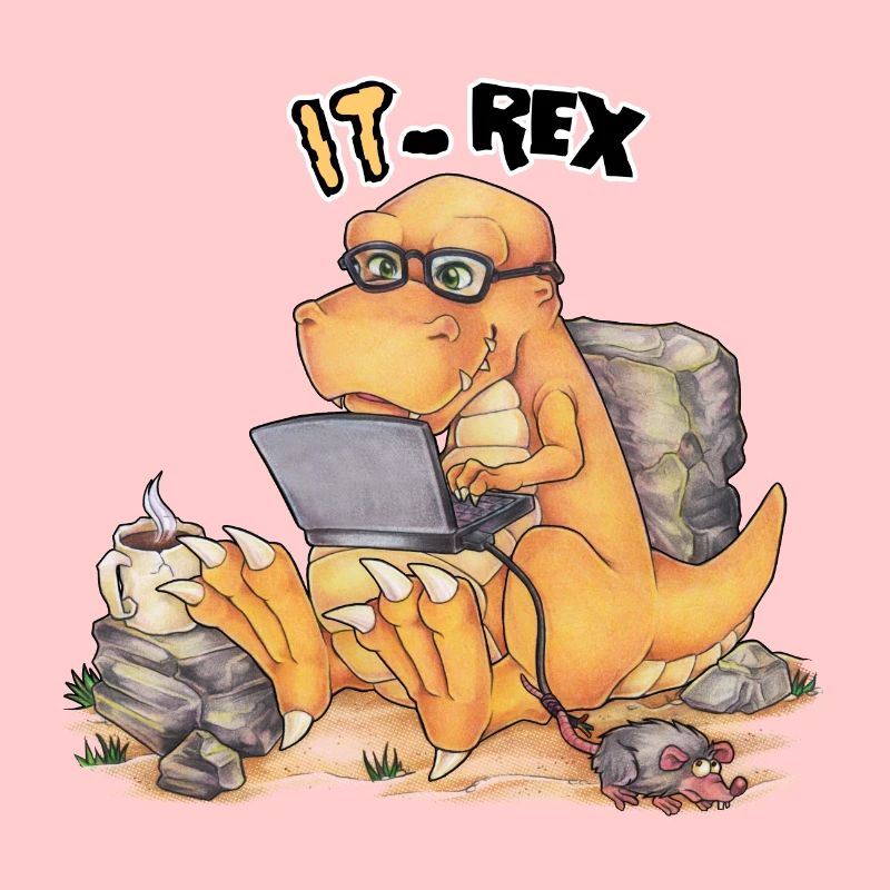 IT Rex- Funny Dinosaur with Computer