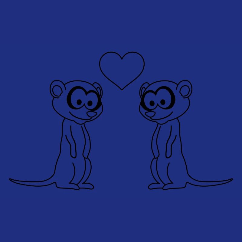Erdmännchen Comic Paar liebe
