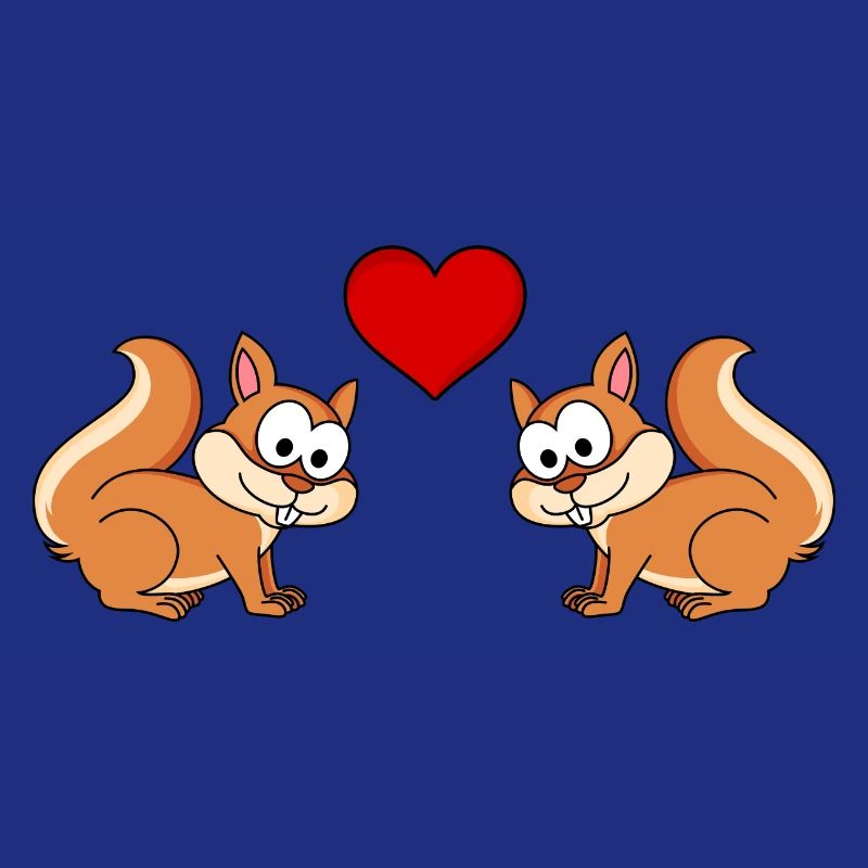 Eichhörnchen Comic Paar Liebe