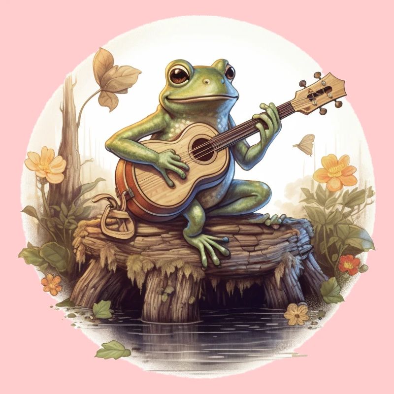 Frog playing banjo