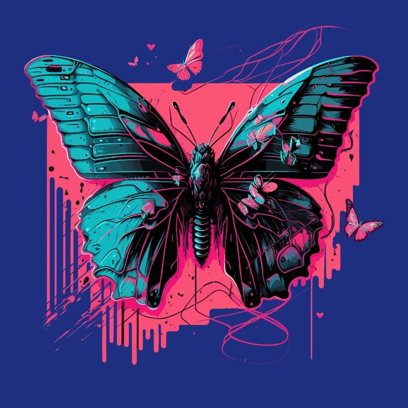 Butterfly in Technicolor Glow
