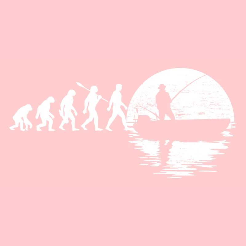 Evolution - Angler im Boot - Mondnacht