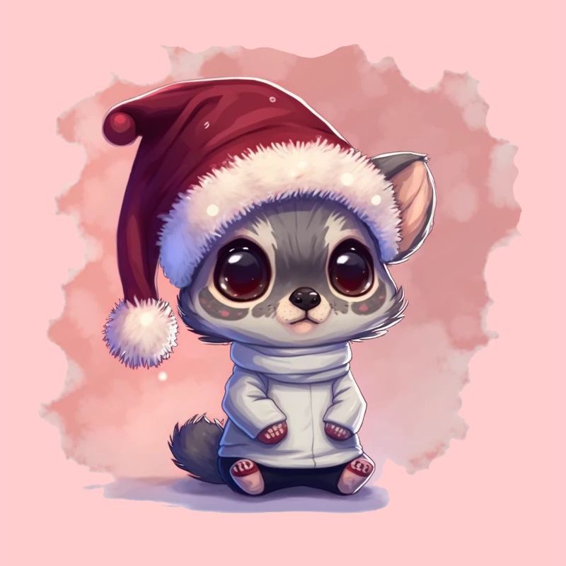 Chat de Noël, mignon et mignon avec une casquette