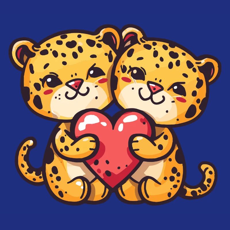 Leopard Comic Paar Liebe