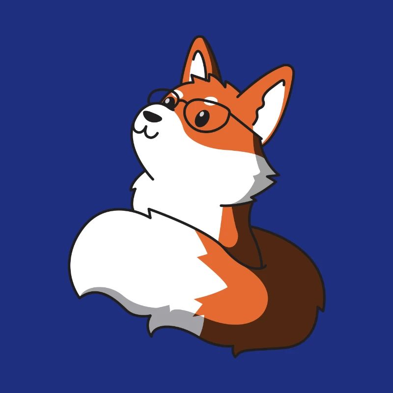 Sly fox with glasses gift idea nerd idea