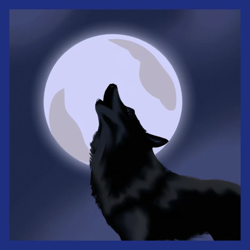 Wolf with moon