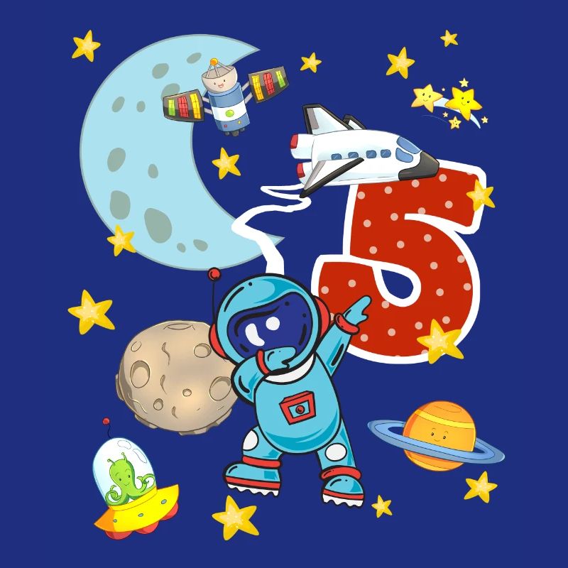 Astronaute 5 ans anniversaire cinq fusée spatiale