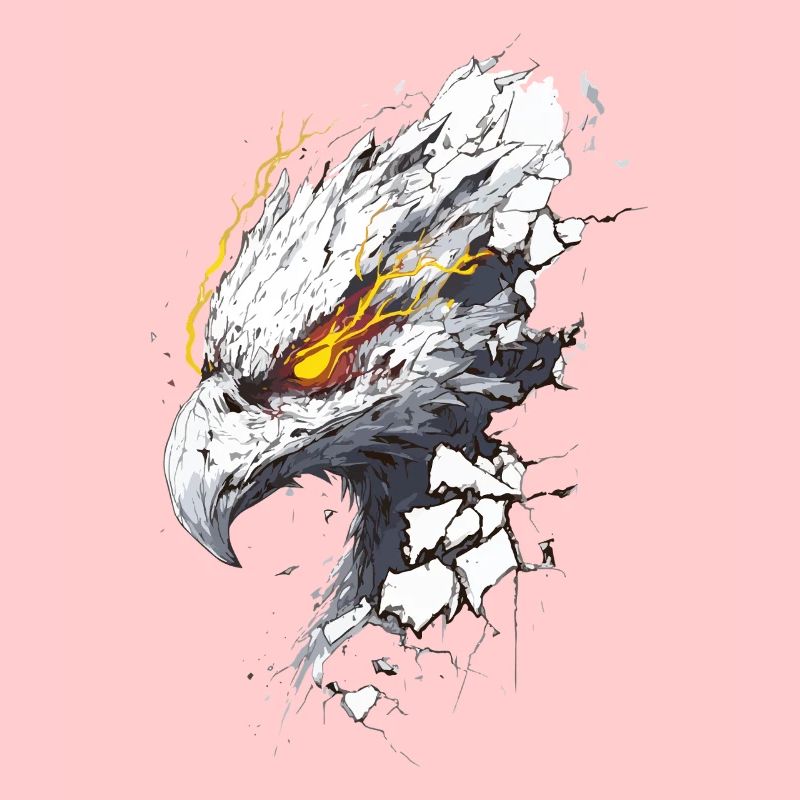 Cyborg eagle with laser vision breaks through wall