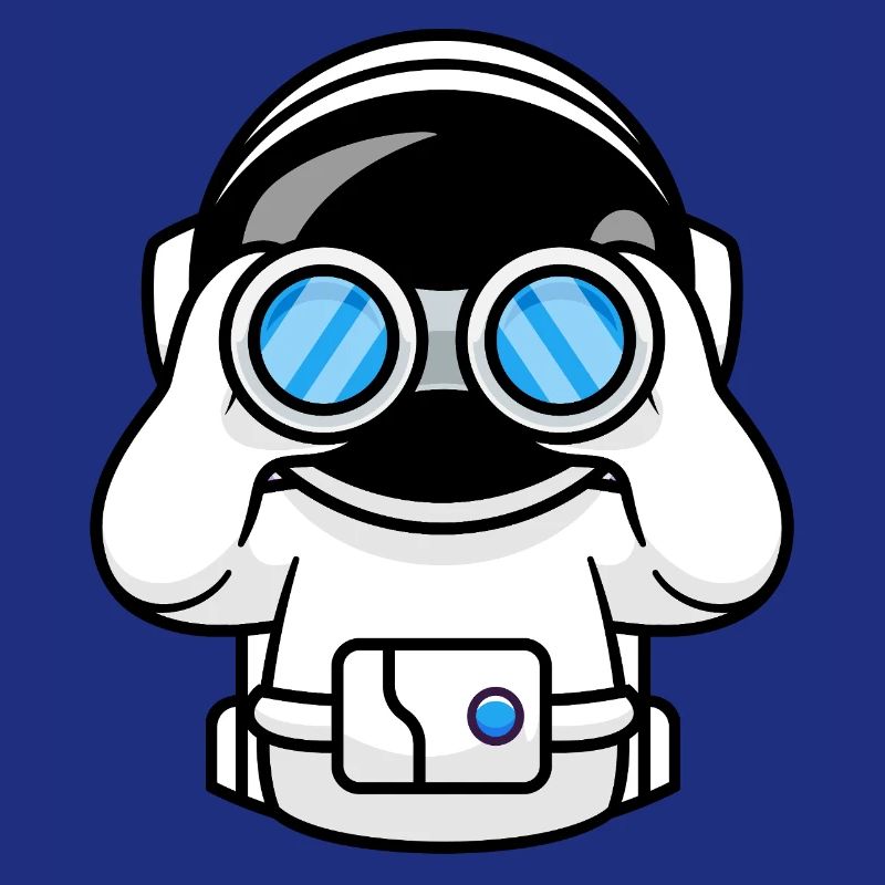 Astronaut mit Fernglas