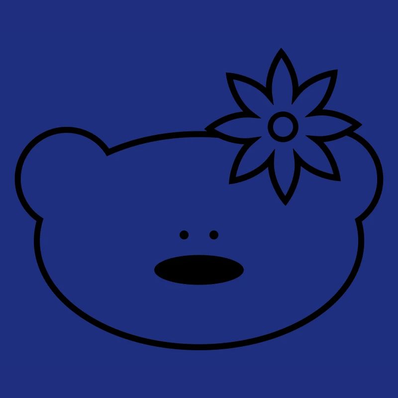 Lustiger Teddybär mit Blume im Haar