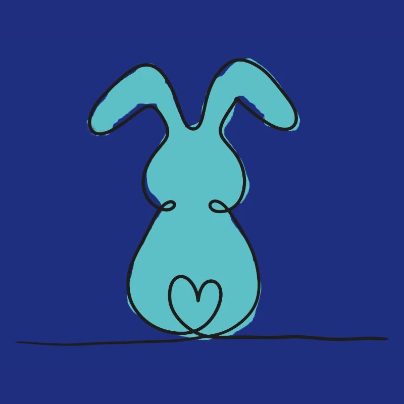 One-Line Bunny Colored