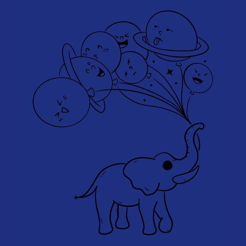 Solar System Planets - Aerospace Funny Elephant
