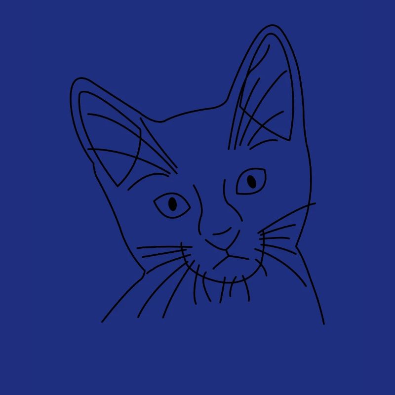 Visage de chat de chat dessiné