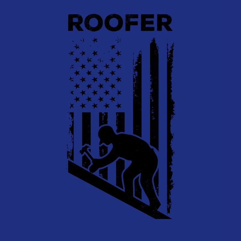 Roofer US Flag - Roofing Worker Roofer Worker Roof