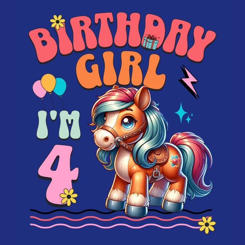4. Geburtstag Mädchen Pferd Reiten