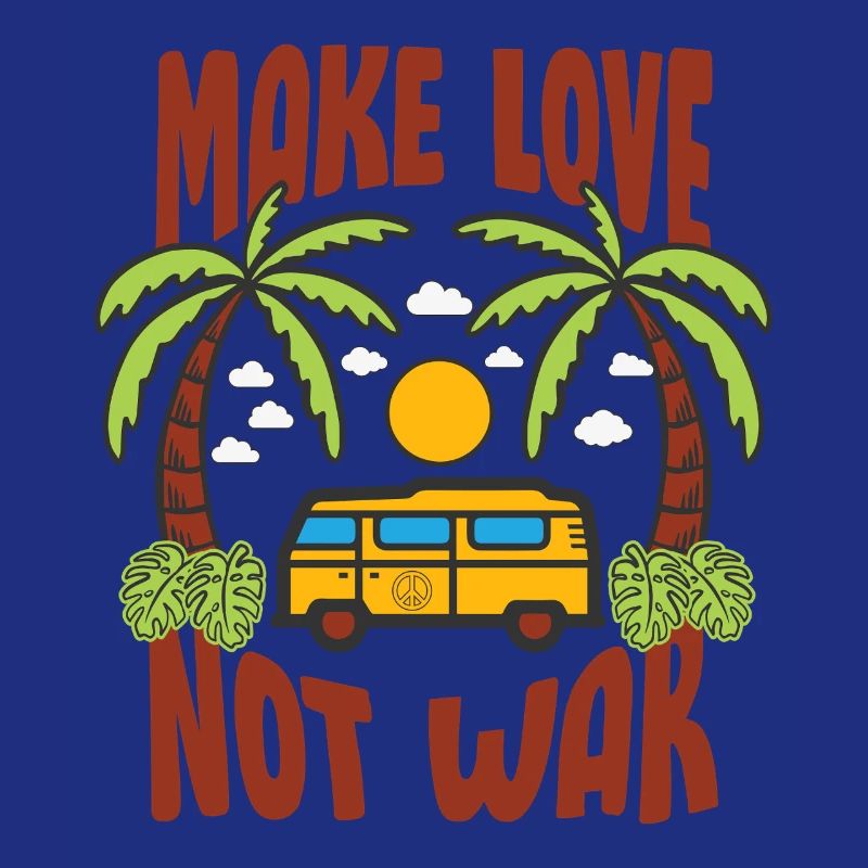 Make Love Not War Flower Power Hippie