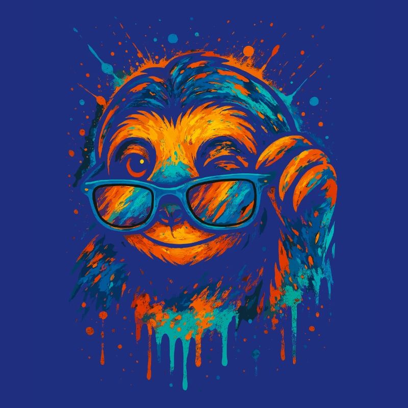 Faultier Bunt Pop Art Regenbogenfarben