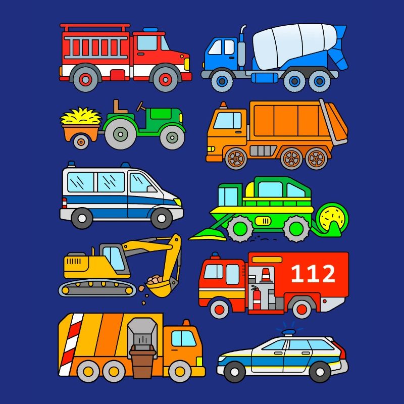 Vehicles Fire Brigade Tractor Excavator Garbage Collection
