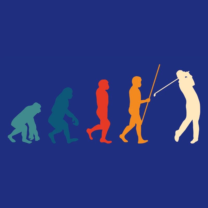 Golf Evolution Golfer Geschenk Golfschläger