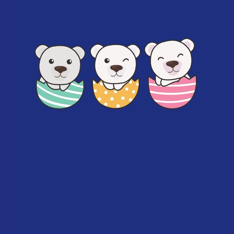 süße Eisbären zu Ostern mit Ostereiern Eisbär