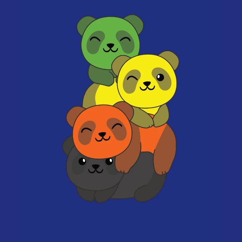 Aromantic Flag Pride LGBTQ Cute Panda Bunch