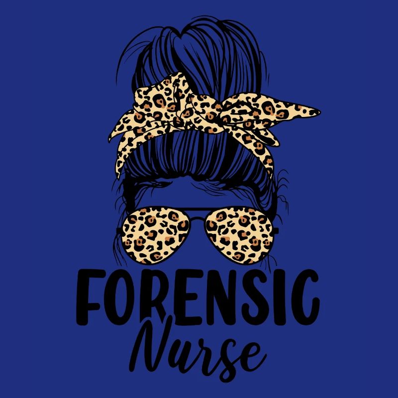 Forensic Nurse Messy Bun Leopard Sane Nurse