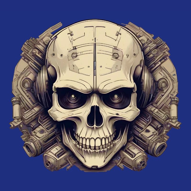 Bionic Schädel - Comic-Stil Logo