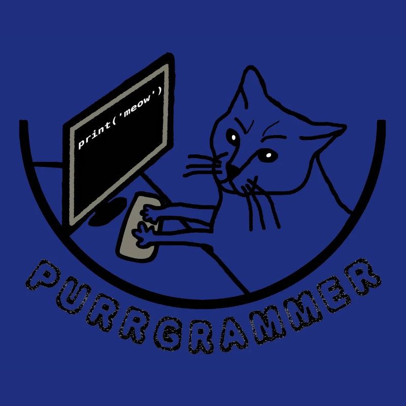 PURRGRAMMER Katze am Computer
