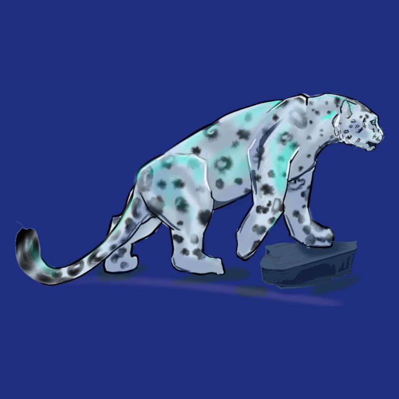 Blauer Schneeleopard