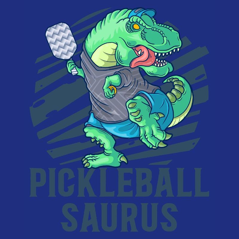 Pickleball Saurus Dinosaurier T-Rex mit Schläger
