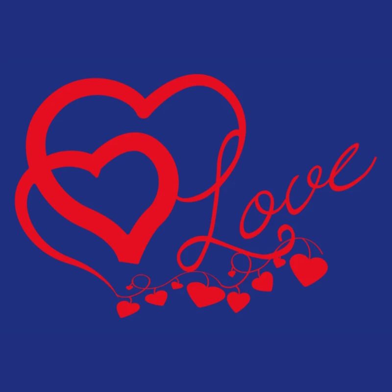 Cœurs entrelacés en Script Amoureux