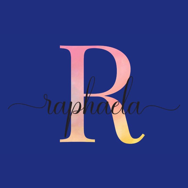 L | Monogramme | Nom | Raphaëla |Aquarelle