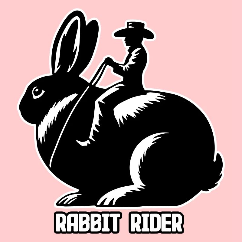 Rabbit Rider (texte léger - avec contour, 3 couleurs)