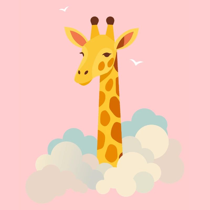 Sanfte Giraffe über den Wolken – Traumhaftes Motiv